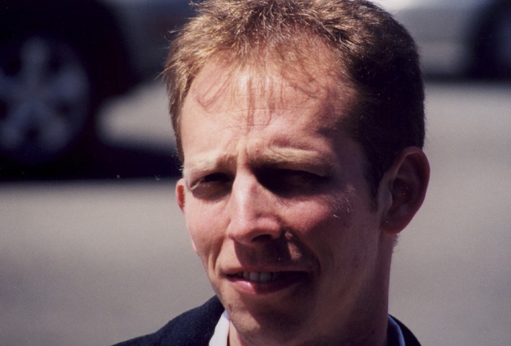 A dramatic close-up of Randy Loveridge in an earlier screen role