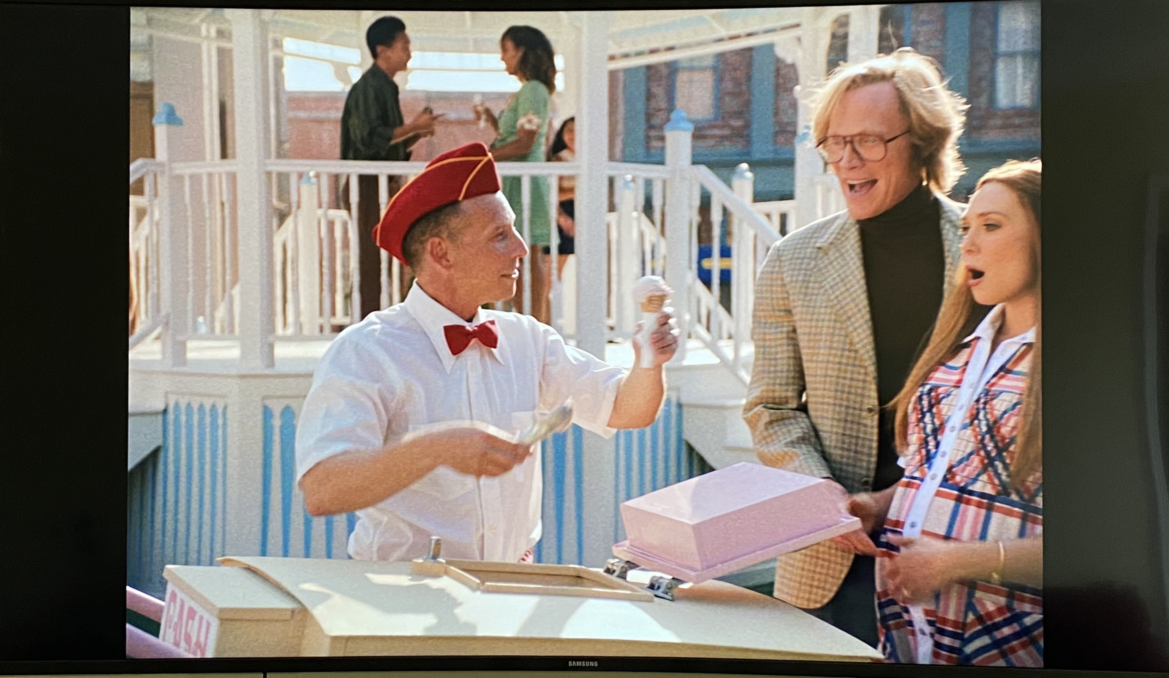 Randy Loveridge as the Ice Cream Man serving customers in WandaVision
